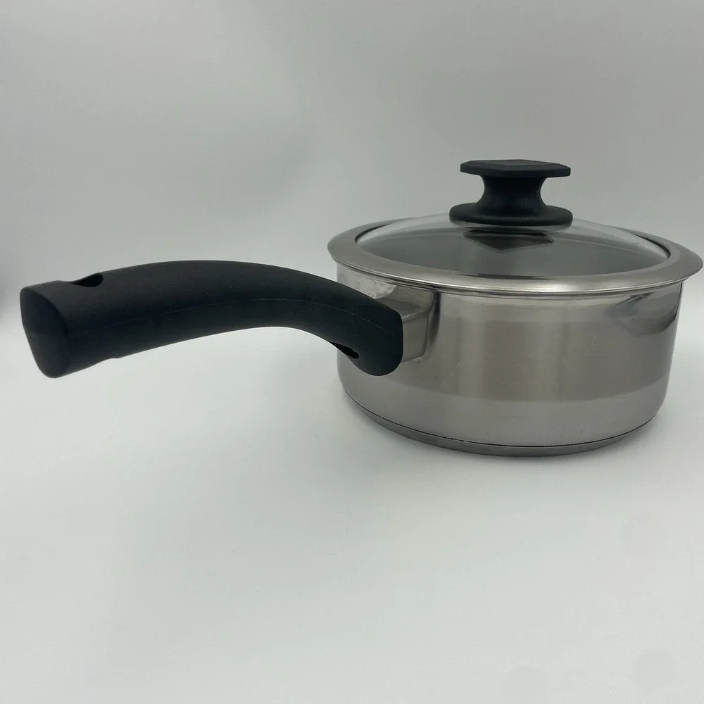 Megaware Stainless‎ Steel 1.5 Quart Sauce Pan Cookware Glass Lid Vintage